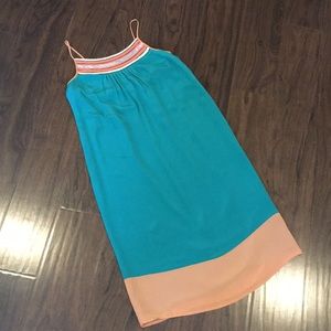 French Connection teal dress.